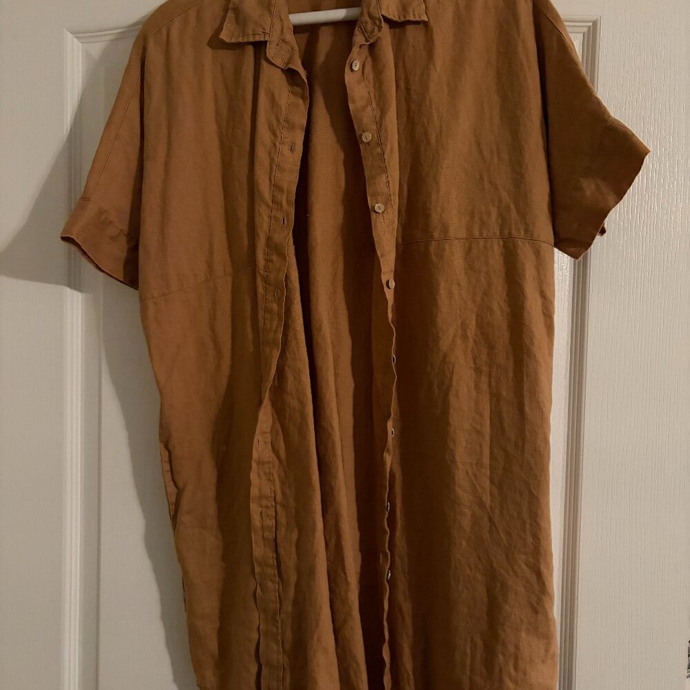 lanhtropy 100% linen button down size s/m